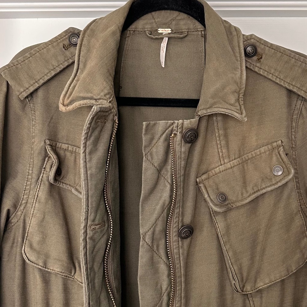 Free People Not Your Brother's Surplus Military Jacket Utility Boho Grunge Sz M - Picture 7 of 14